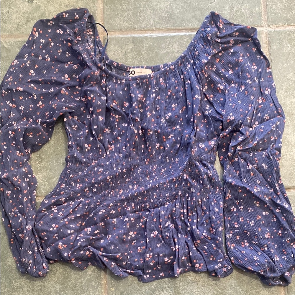 Floral Blue Women's Top